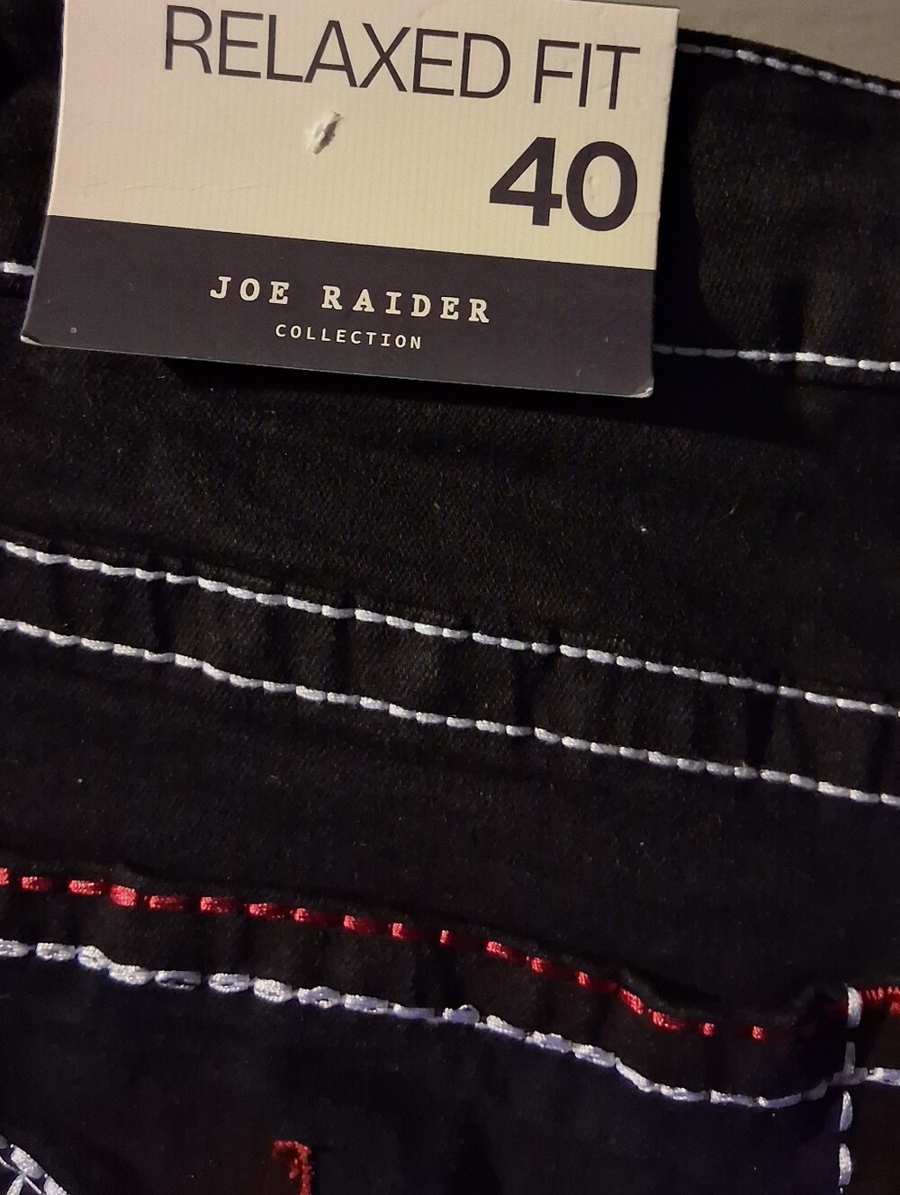 Joe Raider NATIVE AMERICANRelaxed Fit Men’s Black Jeans with Contrast Stitching